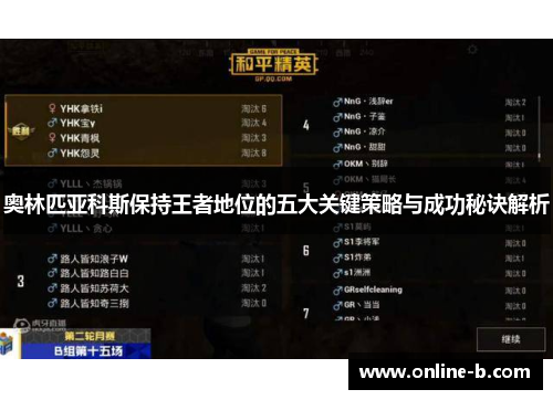 奥林匹亚科斯保持王者地位的五大关键策略与成功秘诀解析